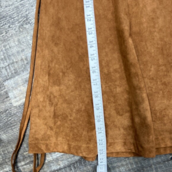 Octavia Faux Suede Knee Length Skirt Boho Fall Winter Size Medium - Picture 12 of 14
